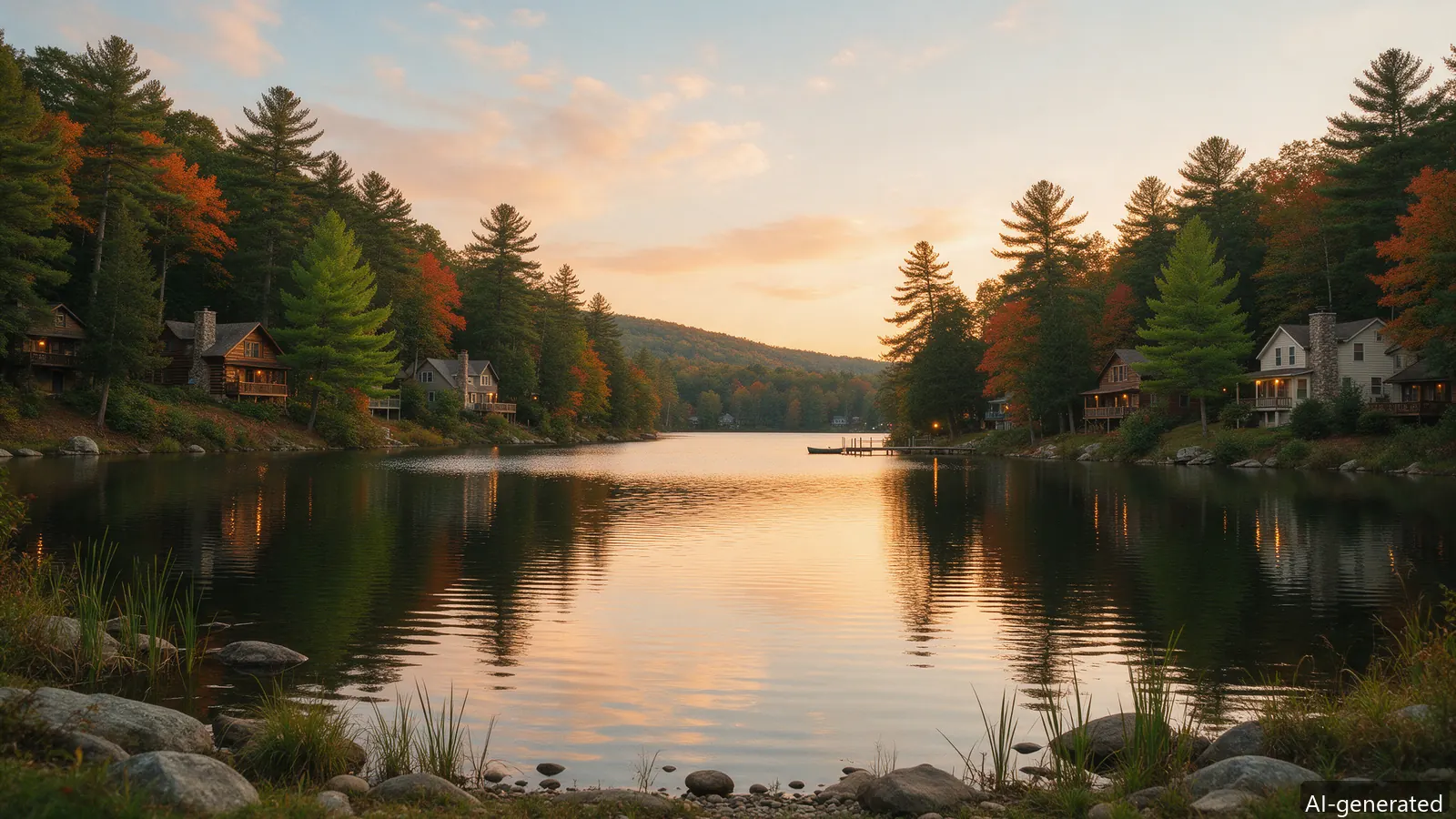 AI-generated photo of Carroll Valley lake community