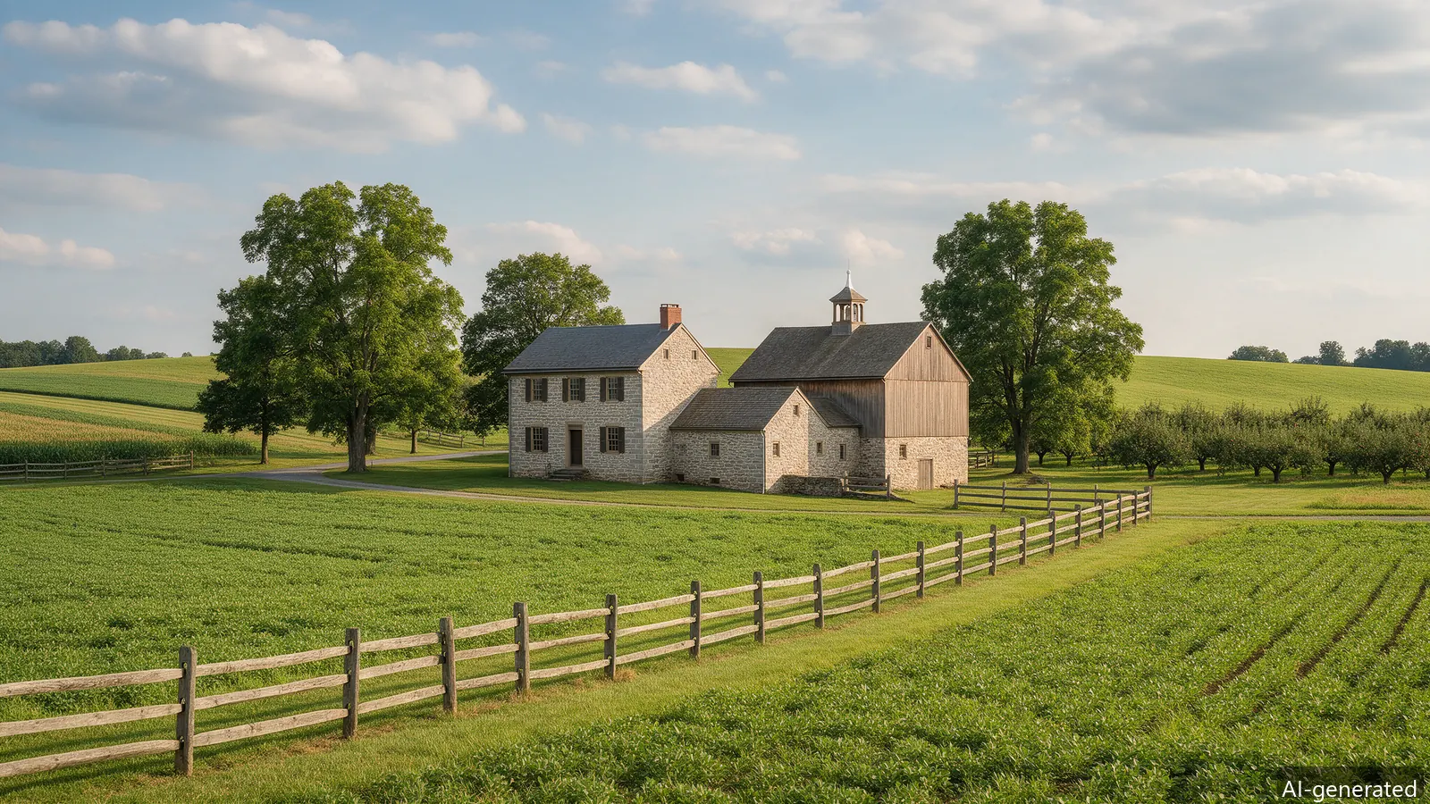 AI-generated photo of Adams County farmland