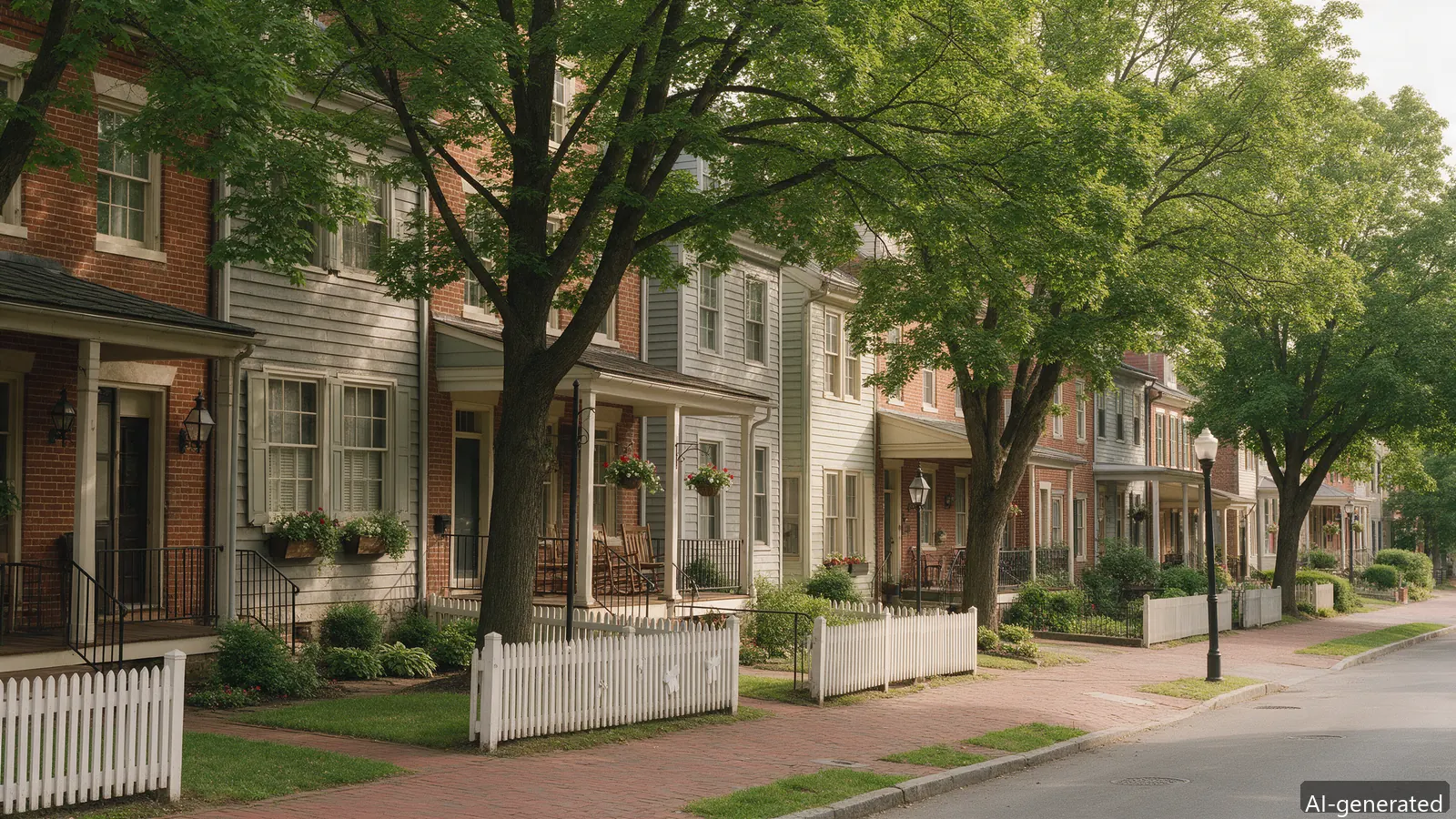 AI-generated photo of a Gettysburg historic street